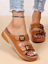 Courtney – Orthopädische Ledersandalen für stilvollen Komfort – Braun