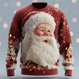 Joris™ – Unisex-Sweatshirt in limitierter Auflage mit 3D-Aufdruck von Santa Claus – Kastanie
