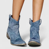 Caroline | Vintage Ankle Boots mit Stil – Blau