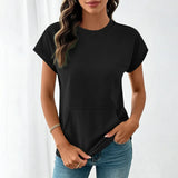 Elara™ T-Shirt Mit Leichtem Fall und Minimalistischem Design – Schwarz