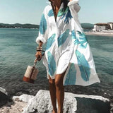 Ysolde - Stilvolles, bequemes Sommerkleid – Blauer Druck
