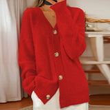 Éloise | Kabelstrick-Cardigan – Rot