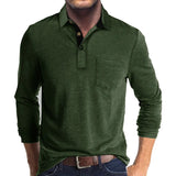Jörg™ | Herren Langarmshirt in Unifarbe – Dunkelgrün