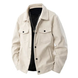 Herren-Cordjacke im langen schnitt | strukturdesign – Beige