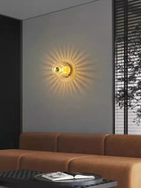 Design Glas Wandleuchte – Moderne Wandlampe mit Strahlen-Effekt – Gold