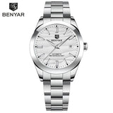 BENYAR BY-5208 40mm Automatik-Uhr, 316L Edelstahl, 50m Wasserdicht, Männermechanik – white