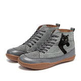 Zara - Stylischer Stiefel Mit Katzenmotiv – Grau