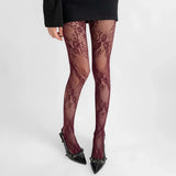 Modische Damen Strumpfhose | Ausgehöhlt – Rot
