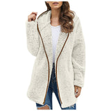 Trendy Lang Fleece Damenjacke - Luna – Beige