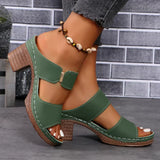 Sophia | Fußgewölbestütze Blockabsatz Sandalen – Grün