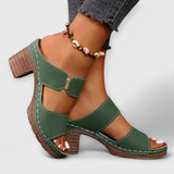 SHARA | Orthopädische Komfortsandalen mit Blockabsatz – Grün