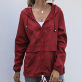 winddichte sommerjacke mit kapuze – monet – Rot