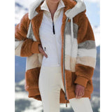 Damen Fleece Jacke | Mit Kapuze – Karamell