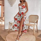 Garden™ Maxikleid Mit Spitzen-Taille Und Elegantem Schlitz – Weiss
