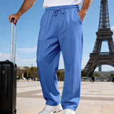 Johan™ Premium-Strickhose mit elastischem Bund und verstellbarem Kordelzug – Hellblau
