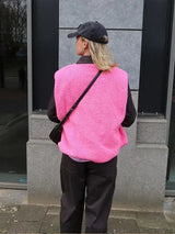 Damen Woll Bodywarmer – Trendige Weste aus Lammwollmix – Rosa