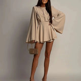 Lunelle™ Jumpsuit mit Offenem Rücken und Zarter Eleganz – Beige