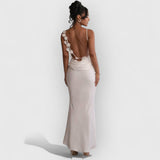 Romina | Romantisches Rückenfreies Kleid – Weiß