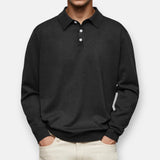 Aiden™ | Langarm-Polo – Schwarz