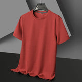 Herren Texturiert Kurzarm T-Shirt | Rundhals – Rot