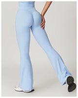 Damen Hose Yoga | hohe Taille mit seitlichem Bundabschluss – Himmelblau
