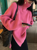 Perla – klassischer gestreifter retro-pullover – Rosa