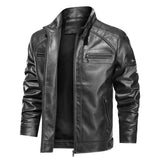 Herren Premium Bikerjacke | Schwarz und Braun – Schwarz