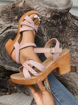 Gianna | Klassische Sandalen mit Mittelhoch – Rosa