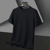 Herren Texturiert Kurzarm T-Shirt | Rundhals – Schwarz