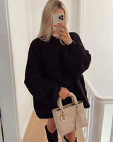Desiree – kuscheliger strickpullover für den winter – Schwarz