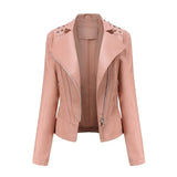 Bikerjacke Damen mit Reißverschluss | schmal für verschiedene Outfits – Rosa
