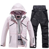 Unisex Winter Skianzug | Zweiteiliges Set – Rosa / Schwarz