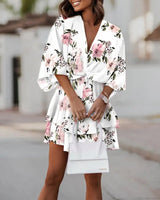 Tayo - Fashion Minikleid – Weiß geblümt