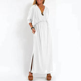 Mariah - Klassisches Maxi-Kleid – Weiß