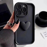 Heartora - Liebesge Schichte  iPhone Hülle Mit Herzgriff – Schwarz