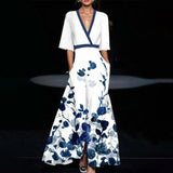 Matisse – Elegantes Maxikleid mit Blumenmuster – Weiß