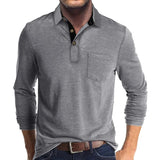Jörg™ | Herren Langarmshirt in Unifarbe – Hellgrau