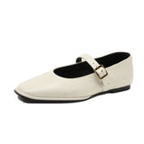 Klassische Mary Jane Dirndl Schuhe | Quadratische Zehenpartie – Beige