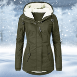 Maggie - Warmer, dicker Wintermantel – Armeegrün