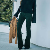 Walker Lange Stretch‑Cordhose – Grün