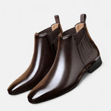 Leon | Stilvolle Herren-Stiefeletten aus Kunstleder – Dunkelbraun
