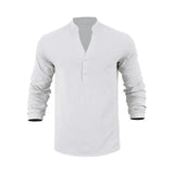 Orvian™ Hemd aus Premium-Leinen mit Minimalistischem Henley-Kragen – Weiß