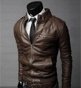 Brok – modische lederjacke – Dunkelbraun