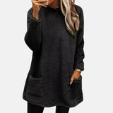 Dinna™ -  Mittellanges Shirt Pullover – Schwarz