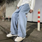 Baggy Jeans für Herren | Lässige Straßenkleidung – Weiß Blau