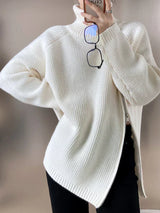 Perla – klassischer gestreifter retro-pullover – Weiß