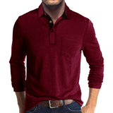 Jörg™ | Herren Langarmshirt in Unifarbe – Rot