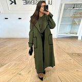 Esmeralda - kuscheliger langer damen-trenchcoat – Grün