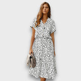 Solvinea – Geknöpftes Midikleid mit Vintage-Print – Weiß