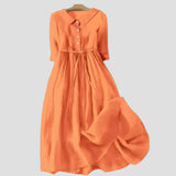 Morges | Kleid mit Hemdkragen und eleganter Silhouette – Orange